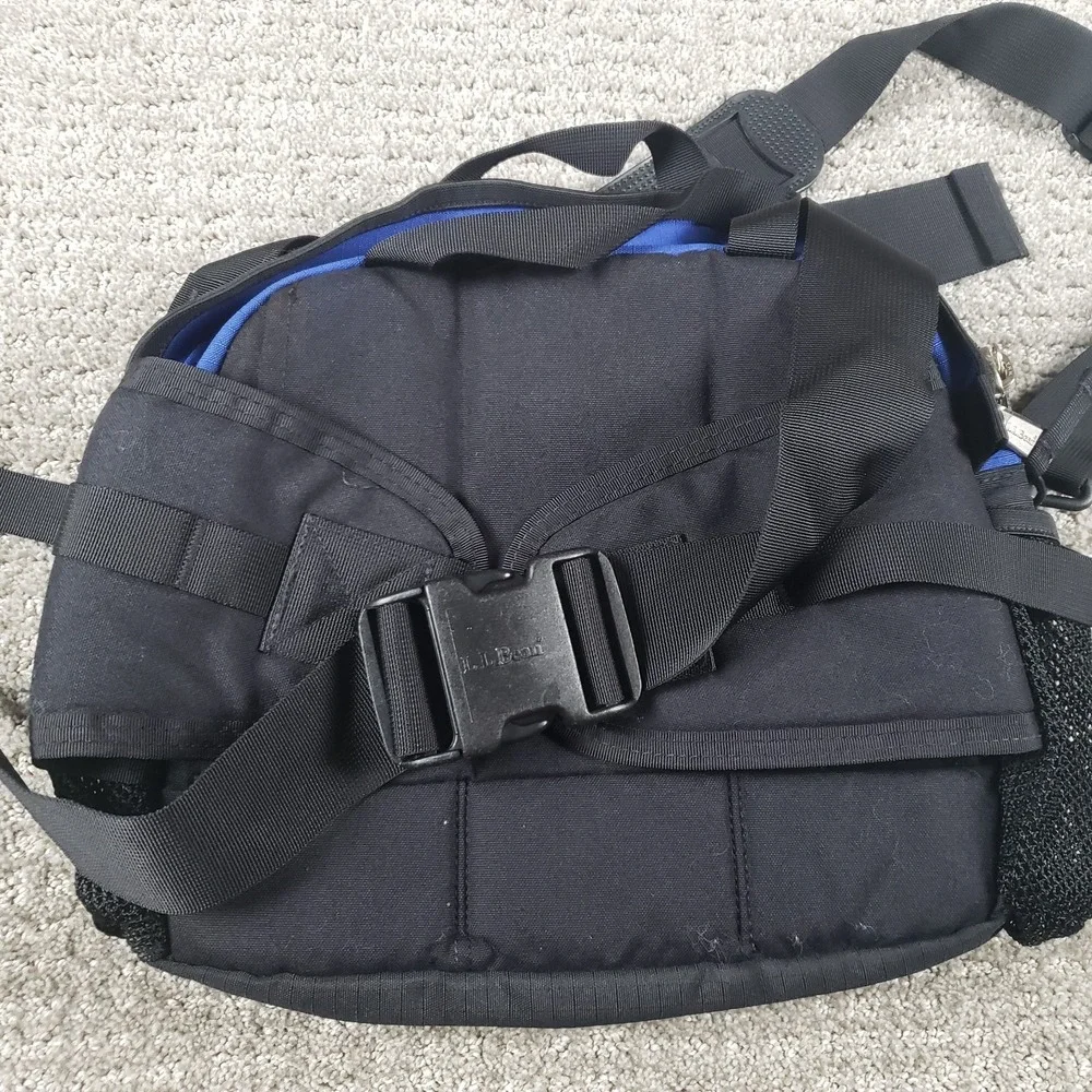 Vintage LL Bean Lumbar Pack 90s Outdoor Waist Body Shoulder Bag Blue